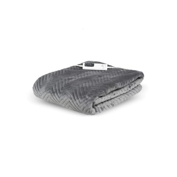 Velvet Warming Throw - Grey Quilted Herringbone