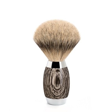Oak and Sterling Silver Shaving Brush